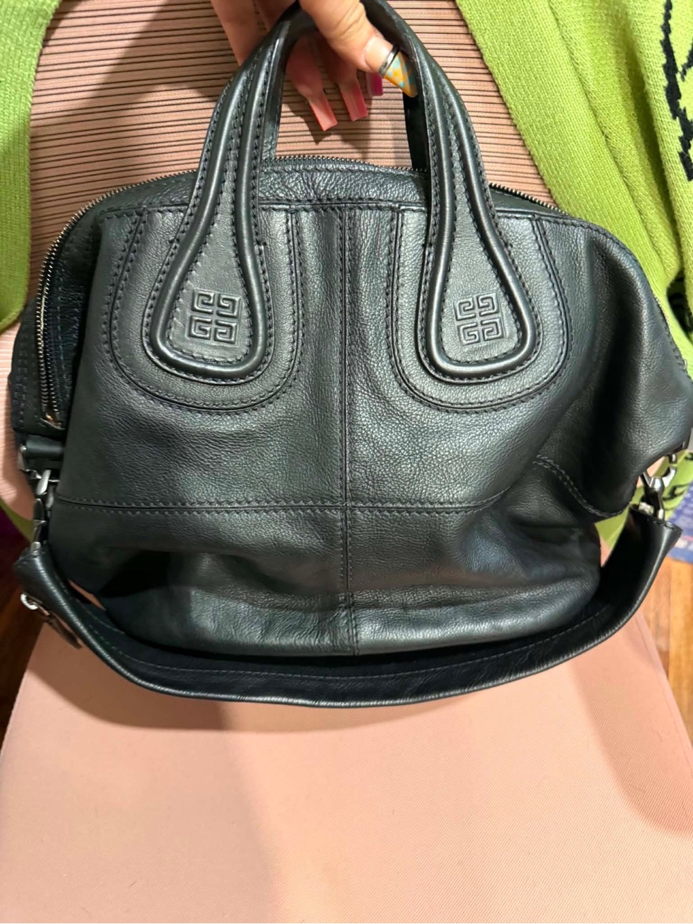 Givenchy Black Leather Antigona-Inspired Top-Handle Bag